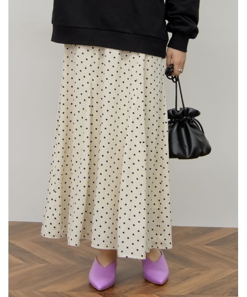 Re:EDIT（リエディ）の「[低身長サイズ有]ドット柄マーメイドスカート（スカート・レディース・ホワイト/ブラック/アイボリー・MEDIUM/SHORT/LARGE）」の12枚目の写真
