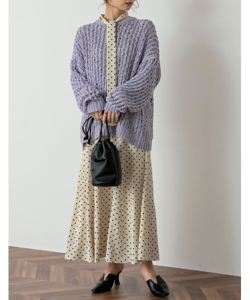 Re:EDIT（リエディ）の「[低身長サイズ有]ドット柄マーメイドスカート（スカート・レディース・ホワイト/ブラック/アイボリー・MEDIUM/SHORT/LARGE）」の13枚目の写真