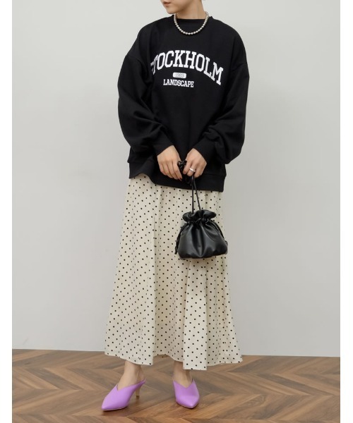 Re:EDIT（リエディ）の「[低身長サイズ有]ドット柄マーメイドスカート（スカート・レディース・ホワイト/ブラック/アイボリー・MEDIUM/SHORT/LARGE）」の11枚目の写真