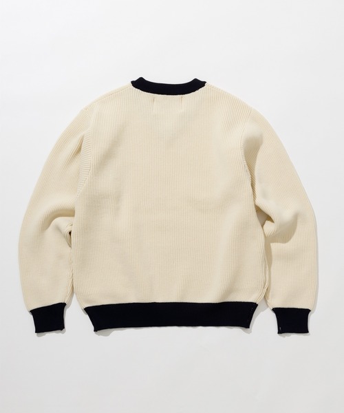 ADAM ET ROPE'(アダムエロペ)の「【LOGAN/ローガン 別注】カレッジニット Vネック オーバーシルエット/ワッペン付(ニット/セーター・メンズ・ホワイト/ピンク/ブルー系その他6・M/L)」の7枚目の写真