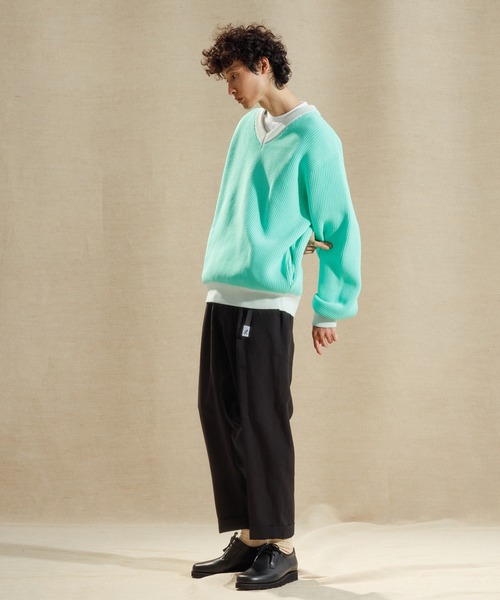 ADAM ET ROPE'(アダムエロペ)の「【LOGAN/ローガン 別注】カレッジニット Vネック オーバーシルエット/ワッペン付(ニット/セーター・メンズ・ホワイト/ピンク/ブルー系その他6・M/L)」の15枚目の写真