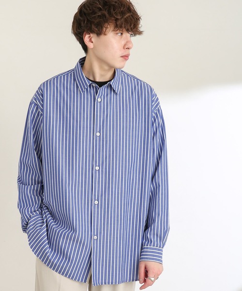 SENSE OF PLACE by URBAN RESEARCH（センスオブプレイスバイアーバンリサーチ）の「ストライプタイプライタールーズシャツA（シャツ/ブラウス・メンズ・ロイヤルブルー・MEDIUM/LARGE）」の5枚目の写真