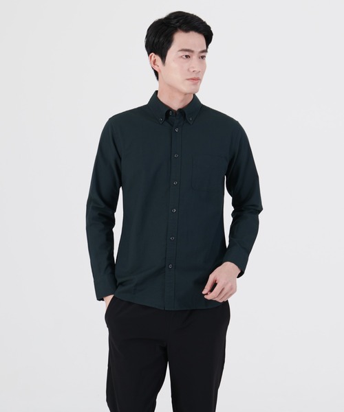 Blue Standard (ブルースタンダード)の「【BLUE STANDARD/ブルースタンダード】ラクケア イージーケア加工 オックスボタンダウンシャツ(シャツ/ブラウス・メンズ・ベージュ/ネイビー/ブルー系その他/スミクロ/ワイン/ホワイト/ダークグリーン・MEDIUM/LARGE/X-LARGE/SMALL)」の4枚目の写真