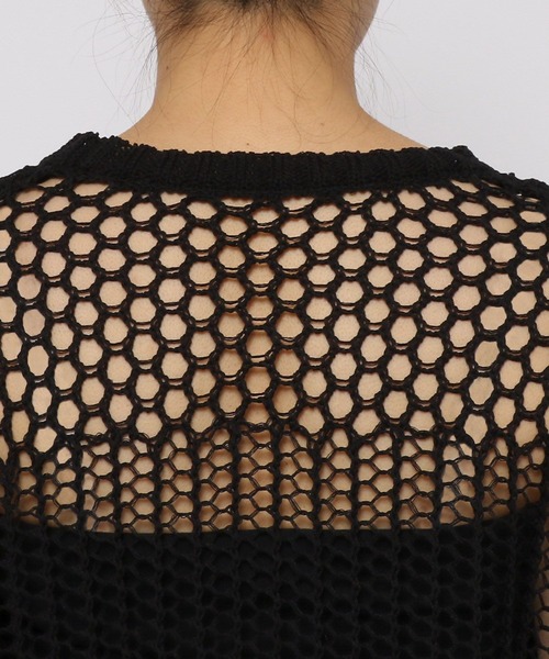 PAGEBOY(ページボーイ)の「パッチワークメッシュプルオーバー(ニット/セーター・レディース・オフホワイト/ブラック/ライム・FREE)」の15枚目の写真