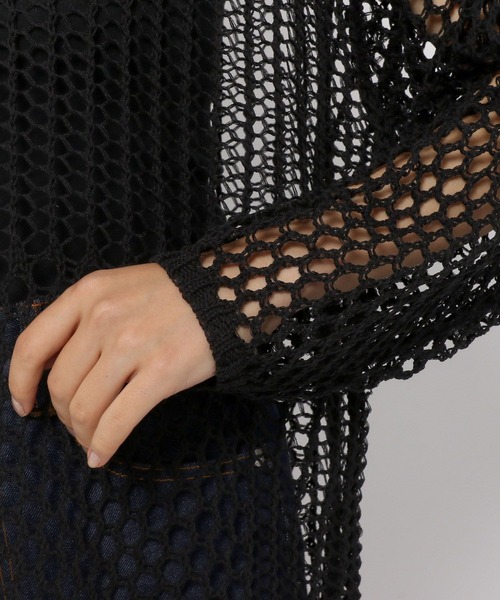 PAGEBOY(ページボーイ)の「パッチワークメッシュプルオーバー(ニット/セーター・レディース・オフホワイト/ブラック/ライム・FREE)」の18枚目の写真