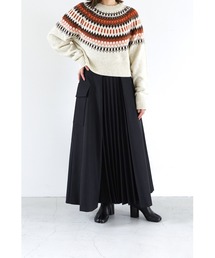 【la peau de gem.】フロントプリーツフレアスカート