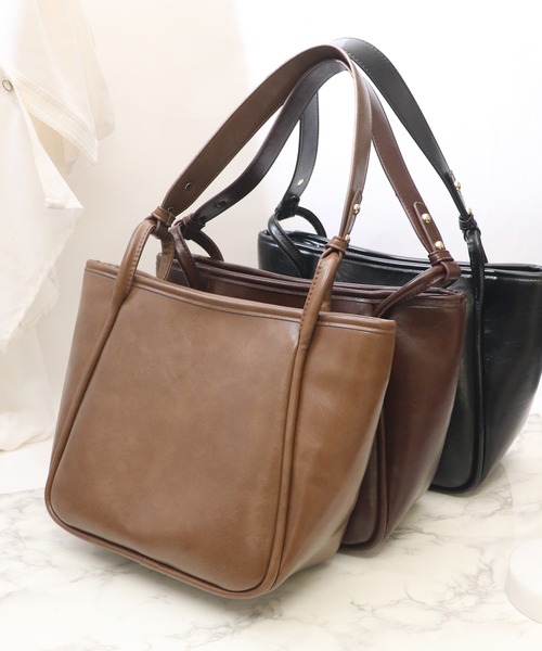 florist（フローリスト）の「PUレザーの台形フォルムワンハンドルトートバッグ/ショルダーバッグ（トートバッグ・レディース・ブラック系その他2/ブラック系その他3/ブラウン系その他2/ブラウン系その他3/ブラウン系その他4/ブラウン系その他5・FREE）」の22枚目の写真