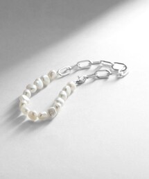 COCOSHNIK | シルバー バロックパール チェーンミックス ブレスレットL(ブレスレット)