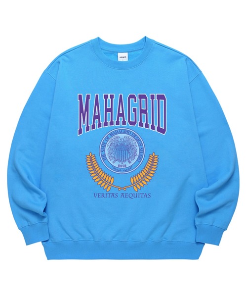 MAHAGRID(マハグリッド)の「『mahagrid/マハグリッド』LAUREL SWEATSHIRT/ローレル フロントデザイン スウェットシャツ ロングスリーブ 長袖(スウェット・メンズ・ライトグレー/ブルー・M/L)」の13枚目の写真