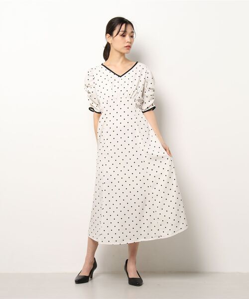 クラシカル ドット バイカラー ワンピース Le Reve レーヴ Vaniller ル Le Le Vaniller ワンピース ヴァニレ の ワンピース クラシカル ヴァニレ のファッション レーヴ Reve 日本最大の大好評ブランド