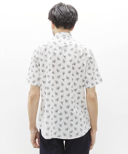 MEN'S MELROSE(メンズメルローズ)の「ジャージプリントレギュラーカラー半袖シャツ(シャツ/ブラウス・メンズ・ベージュ/ホワイト/ブルー・4/2/3)」の7枚目の写真