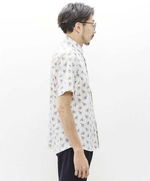 MEN'S MELROSE(メンズメルローズ)の「ジャージプリントレギュラーカラー半袖シャツ(シャツ/ブラウス・メンズ・ベージュ/ホワイト/ブルー・4/2/3)」の17枚目の写真