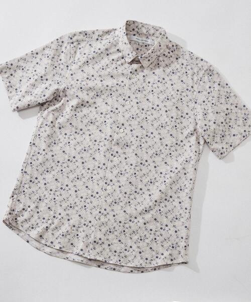 MEN'S MELROSE(メンズメルローズ)の「ジャージプリントレギュラーカラー半袖シャツ(シャツ/ブラウス・メンズ・ベージュ/ホワイト/ブルー・4/2/3)」の8枚目の写真