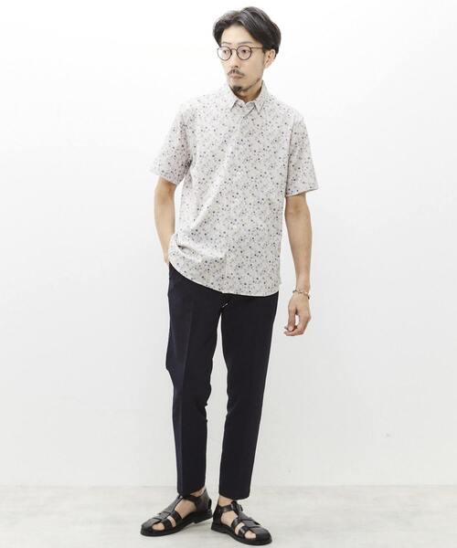 MEN'S MELROSE(メンズメルローズ)の「ジャージプリントレギュラーカラー半袖シャツ(シャツ/ブラウス・メンズ・ベージュ/ホワイト/ブルー・4/2/3)」の13枚目の写真