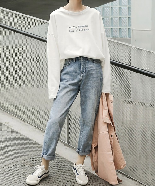 Dita Muaj.（ディータムアージュ）の「ドロップショルダー フロントプリント ロングTシャツ（Tシャツ/カットソー・レディース・ホワイト/アイボリー・FREE）」の5枚目の写真