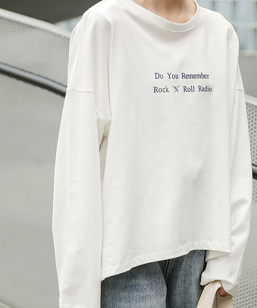 Dita Muaj.（ディータムアージュ）の「ドロップショルダー フロントプリント ロングTシャツ（Tシャツ/カットソー・レディース・ホワイト/アイボリー・FREE）」の9枚目の写真