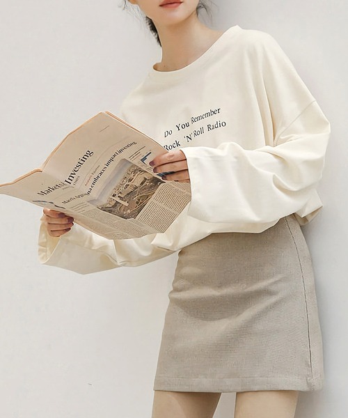 Dita Muaj.（ディータムアージュ）の「ドロップショルダー フロントプリント ロングTシャツ（Tシャツ/カットソー・レディース・ホワイト/アイボリー・FREE）」の12枚目の写真