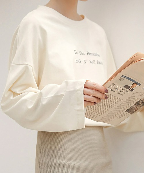 Dita Muaj.（ディータムアージュ）の「ドロップショルダー フロントプリント ロングTシャツ（Tシャツ/カットソー・レディース・ホワイト/アイボリー・FREE）」の17枚目の写真