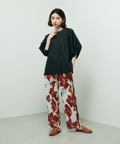 Lui's（ルイス）の「ビッグフラワープリントラインパンツ（スラックス・レディース・ホワイト/グリーン・FREE）」の12枚目の写真