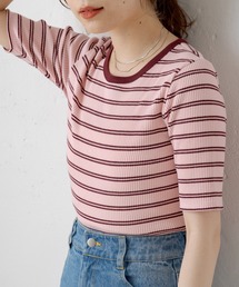 Kastane | 【新色追加】ボーダーリンガーチビTee(Tシャツ/カットソー)