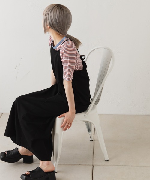 Kastane（カスタネ）の「【新色追加】ボーダーリンガーチビTee（Tシャツ/カットソー・レディース・サックスブルー/イエロー/グリーン/オフホワイト/ピンク・FREE）」の6枚目の写真