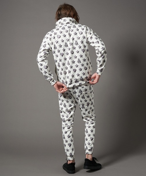 mp10098-スターグラム柄マイクリフリース クロップドパンツ