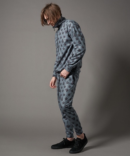 mp10098-スターグラム柄マイクリフリース クロップドパンツ