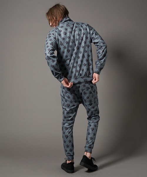 mp10098-スターグラム柄マイクリフリース クロップドパンツ