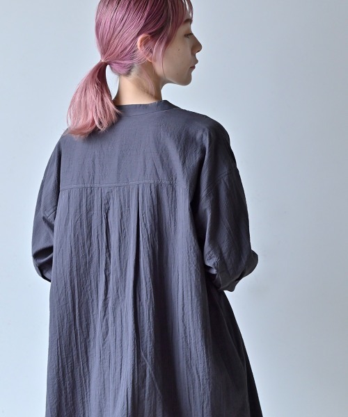 LUPILIEN(ルピリアン)の「MADE IN INDIA ◇シアサッカー シャツワンピース(ワンピース・レディース・チャコールグレー/オフホワイト/イエロー/グリーン・FREE)」の13枚目の写真