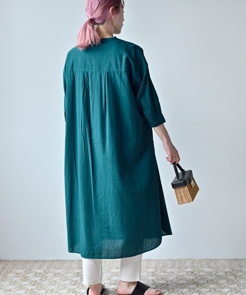 LUPILIEN(ルピリアン)の「MADE IN INDIA ◇シアサッカー シャツワンピース(ワンピース・レディース・チャコールグレー/オフホワイト/イエロー/グリーン・FREE)」の22枚目の写真