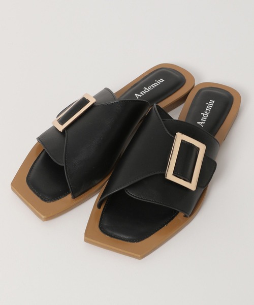 Andemiu（アンデミュウ）の「バックルフラットサンダル279666（サンダル・レディース・ホワイト/ブラック/ブラウン・S/M/L）」の14枚目の写真