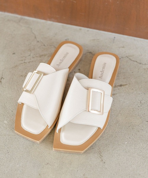 Andemiu（アンデミュウ）の「バックルフラットサンダル279666（サンダル・レディース・ホワイト/ブラック/ブラウン・S/M/L）」の18枚目の写真