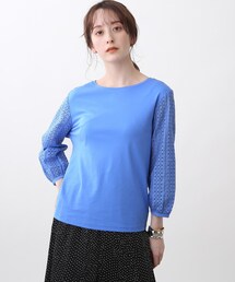 INDIVI（インディヴィ）の「◆【洗える】袖カットワーク刺繍カットソー（Tシャツ/カットソー）」