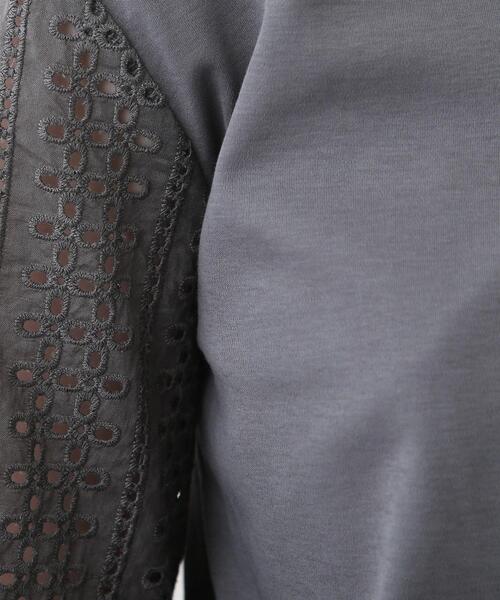 INDIVI（インディヴィ）の「◆【洗える】袖カットワーク刺繍カットソー（Tシャツ/カットソー・レディース・ホワイト/ブラック/サックスブルー/チャコールグレー/ライトグリーン・15 /19/12/34/05/13/38）」の16枚目の写真