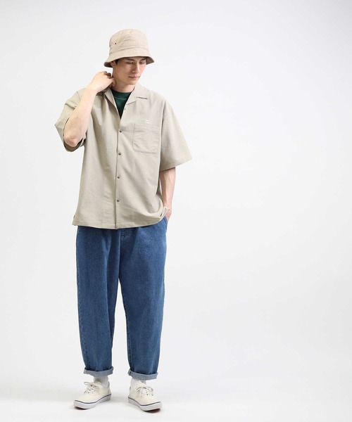 CAMP7(キャンプセブン)の「【CAMP7】シアサッカーシャツ(シャツ/ブラウス・メンズ・ネイビー/ベージュ・L/S/M/XL)」の13枚目の写真