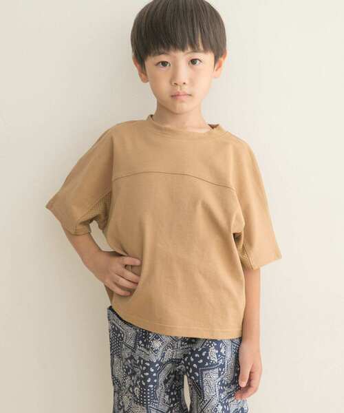 URBAN RESEARCH DOORS(アーバンリサーチドアーズ)の「メッシュスウィッチングドルマンTシャツ(KIDS)(Tシャツ/カットソー・キッズ・ベージュ/カーキ・135/120/105)」の4枚目の写真