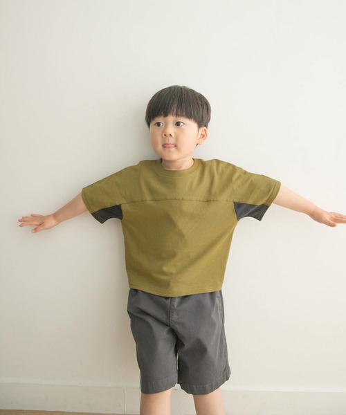URBAN RESEARCH DOORS(アーバンリサーチドアーズ)の「メッシュスウィッチングドルマンTシャツ(KIDS)(Tシャツ/カットソー・キッズ・ベージュ/カーキ・135/120/105)」の19枚目の写真