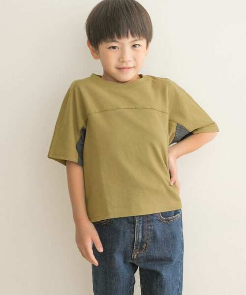 URBAN RESEARCH DOORS(アーバンリサーチドアーズ)の「メッシュスウィッチングドルマンTシャツ(KIDS)(Tシャツ/カットソー・キッズ・ベージュ/カーキ・135/120/105)」の21枚目の写真