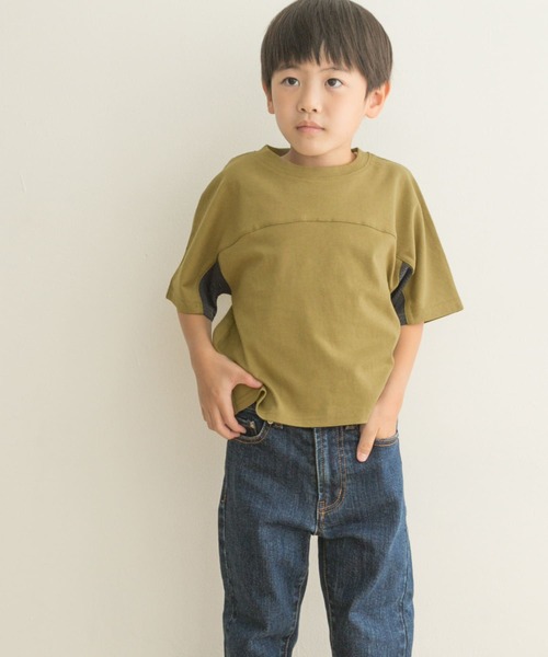 URBAN RESEARCH DOORS(アーバンリサーチドアーズ)の「メッシュスウィッチングドルマンTシャツ(KIDS)(Tシャツ/カットソー・キッズ・ベージュ/カーキ・135/120/105)」の22枚目の写真