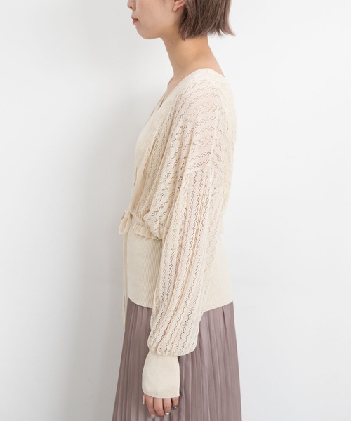 mysty woman(ミスティウーマン)の「ツインニットカーデタンクセット 294768(アンサンブル・レディース・ブラック/パープル/イエロー/グリーン/アイボリー/モカ・FREE)」の17枚目の写真