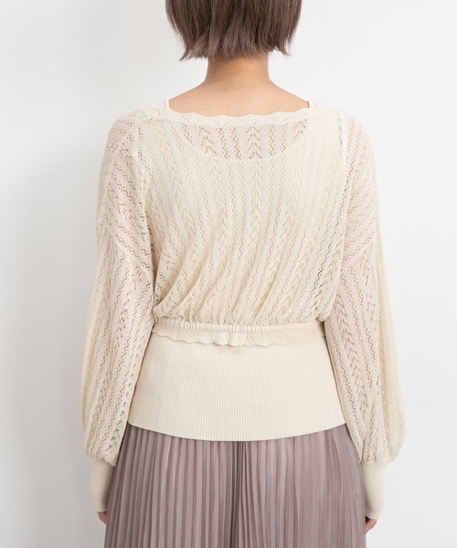 mysty woman(ミスティウーマン)の「ツインニットカーデタンクセット 294768(アンサンブル・レディース・ブラック/パープル/イエロー/グリーン/アイボリー/モカ・FREE)」の18枚目の写真