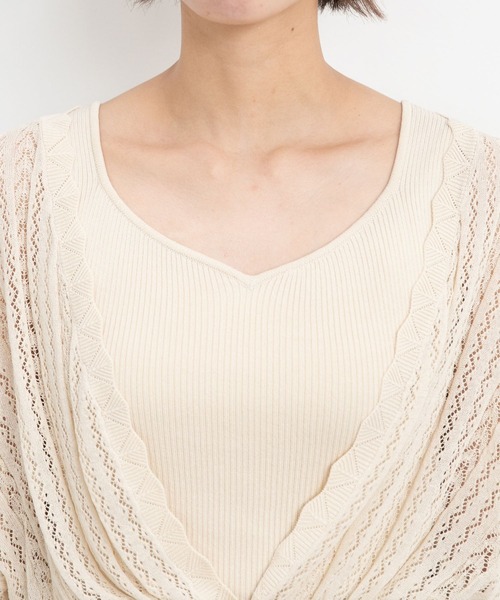 mysty woman(ミスティウーマン)の「ツインニットカーデタンクセット 294768(アンサンブル・レディース・ブラック/パープル/イエロー/グリーン/アイボリー/モカ・FREE)」の20枚目の写真