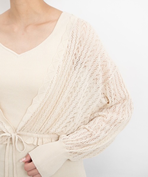 mysty woman(ミスティウーマン)の「ツインニットカーデタンクセット 294768(アンサンブル・レディース・ブラック/パープル/イエロー/グリーン/アイボリー/モカ・FREE)」の21枚目の写真