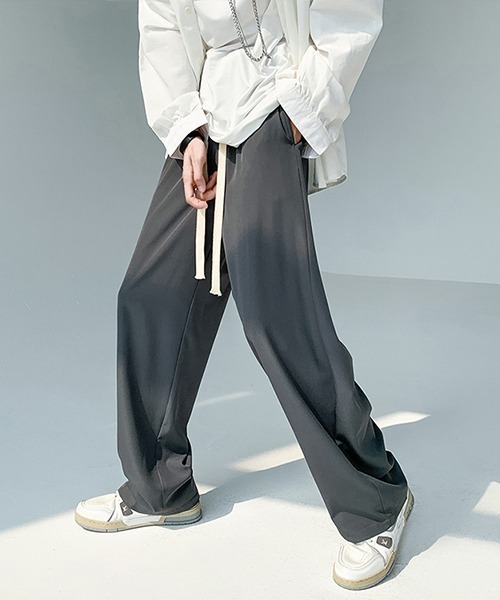 Ressaca(レサーカ)の「ルーズストレートシルエット スラックスイージーワイドパンツ(スラックス・メンズ・ホワイト/チャコールグレー/ライトブルー/ブラック/グレー/ブルー/カーキ・M/L/S/XL/XXL)」の4枚目の写真