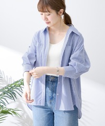 URBAN RESEARCH Sonny Label | コットンストライプオーバーシャツ(シャツ/ブラウス)