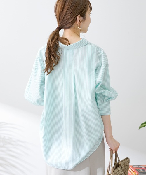 URBAN RESEARCH Sonny Label（アーバンリサーチサニーレーベル）の「コットンストライプオーバーシャツ（シャツ/ブラウス・レディース・ブルー/パープル/ミント・FREE）」の19枚目の写真