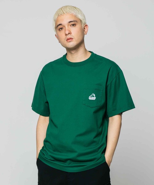 XLARGE（エクストララージ）の「MINI SLANTED OG LOGO S/S POCKET TEE（Tシャツ/カットソー・メンズ・グリーン/ブラック/ホワイト/パープル・XL/L/S/M）」の4枚目の写真