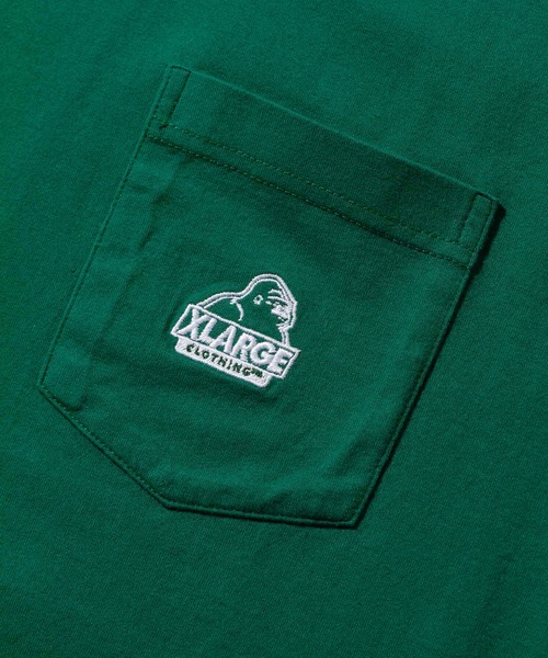 XLARGE（エクストララージ）の「MINI SLANTED OG LOGO S/S POCKET TEE（Tシャツ/カットソー・メンズ・グリーン/ブラック/ホワイト/パープル・XL/L/S/M）」の10枚目の写真