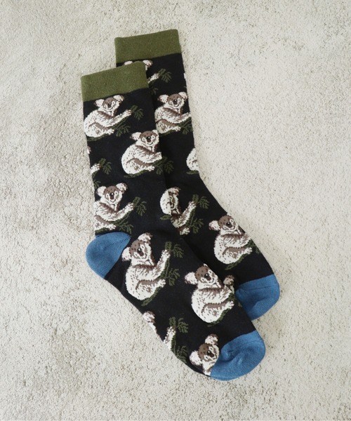 emesuelee（エメスーリー）の「バリエーションユニークソックス 動物 ストリート 可愛い（ソックス/靴下・レディース・スカイブルー/ネイビー/ブルー系4/ブラック系2/ブラック系1/ブルー系3/ブラック系3/ブルー系2/ブルー/ブラック/グリーン/ブラウン/グリーン系/ブラック系4/ブルー系5・フリー）」の3枚目の写真