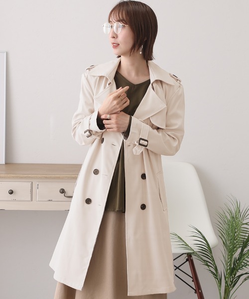 ElegChic(エレグシック)の「トレンチコート(トレンチコート・レディース・ベージュ/キャメル・L/M)」の3枚目の写真